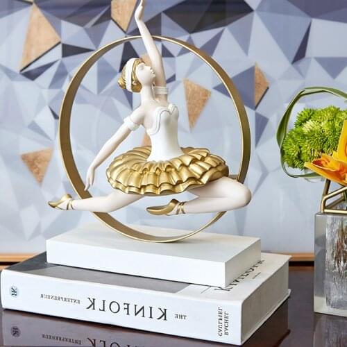European Resin Figure Sculpture Angel Girl Craft Decoration Creative Platinum Dancer Figurine Now Home Decoration Christmas Gift