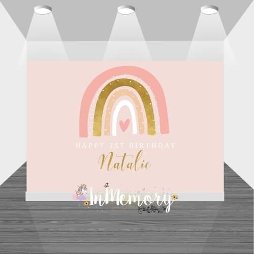 Photo Background Rainbow theme Baby Shower Newborn Photocall Photocall Boho Baby 1st Birthday Party Backdrop Banner