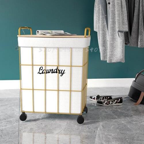 Dirty Clothes Basket Laundry Basket Simple Household Clothes Toy Storage Artifact Bathroom Iron Dirty Clothes Bucket