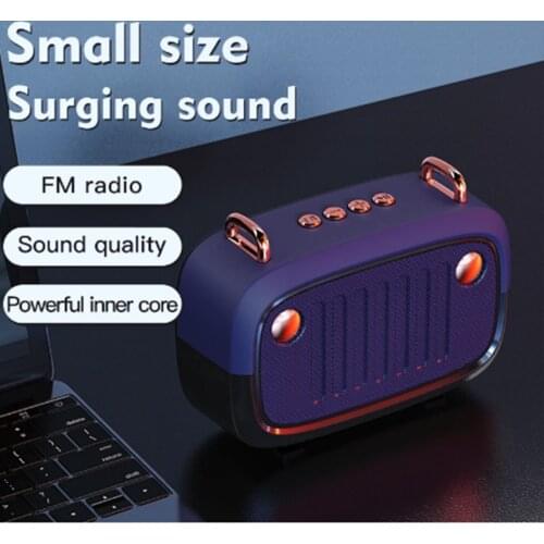 Cool Vintage Portable Bluetooth V5.0 Speaker Long Worktime Outdoor Loudspeaker Support TF Card/U Disk/FM Wireless Subwoofer