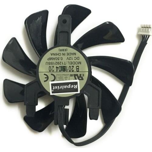 1 Piece Of DIY T129215SU GPU Cooler Video Card Fan For Powercolor AXRX 5600 ITX 6GBD6-2DH RX5600 Graphics Card As Replacement