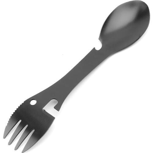 Multifunctional Outdoor Camping Picnic Spoon Tableware Fork Ultralight pure Spork Fork Bottle Opener Outdoor Survival Tool