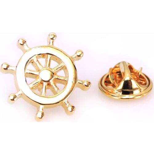 Mens Brooch Scarf Hat Accessories Golden Rudder Clip Neckpin Badge Pin Woman Wedding Couple High Quality Jewelry Gifts