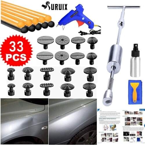 33pcs Auto Paintless Dent Repair Kits, Hail Damage Repair Tools,Professional Dent Removal Tool for Various Car Body Dents