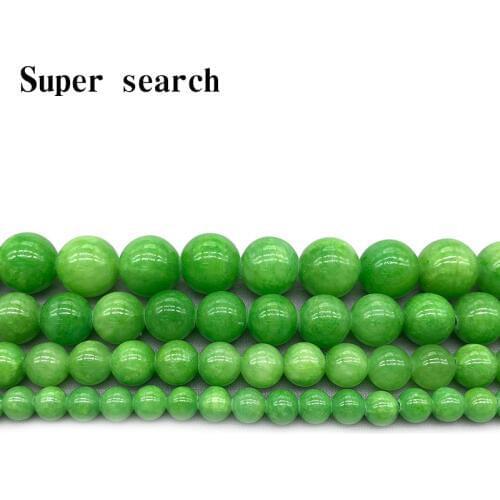 Natural Green Chalcedony 6-12mm Round Loose Mala Bead Bracelet Necklace Earrings Jewelry Making Handmade Material