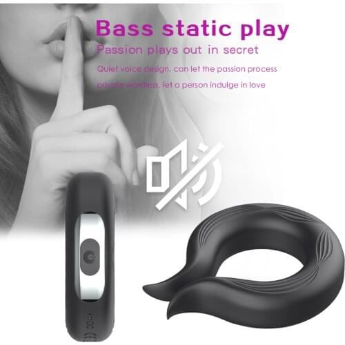 New 10 Speed Penis Ring Vibrator For Men Delay Ejaculation Erotic Male Sex Toy Chastity Cock Ring Dildos Vibration For Gay Adult