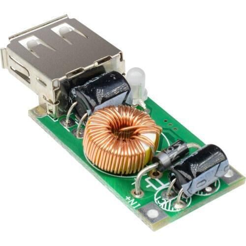 DC-DC Step Down Buck Converter Module 12V DC to DC 5V Power Transformer USB Charging Charger Board LED Light Indicator
