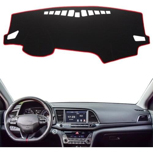 Car Dashboard Cover Mat Pad Dashmat Sun Shade Instrument Protective Carpet Accessories For Hyundai Elantra Avante 2016 2017 2018