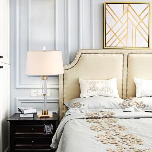 SGROW American Style Postmodern Crystal Lights Hotel Club Lobby Table Lamp for Villa Living Room Bedroom Desk Lighting Fixtures