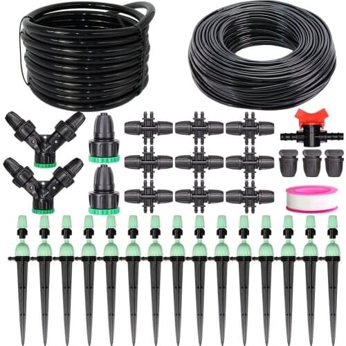 10-30m 8/11mm To 4/7mm Hose Drip Irrigation System with Greenhouse Garden Plant Flower Adjustable Sprinkler Kit Micro Drip Set
