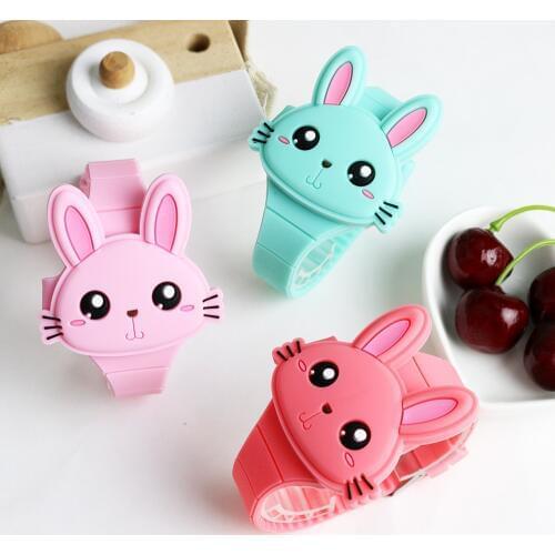 LED Cartoon Children Watch Lovely Rabbit Rubber Electronic Girls Kids Wrist Watches ladies Flip Cover Boys Students Clock Gifts
