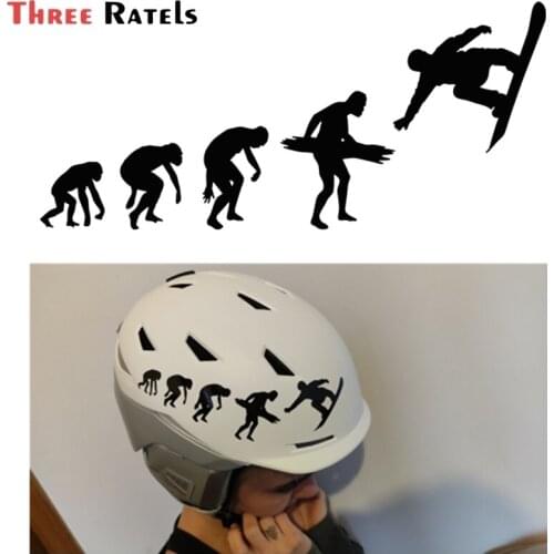 Three Ratels FFD506 Fashion Snowboarding Evolution Extreme Sport Vinyl Car Stickers Silhouette Decor