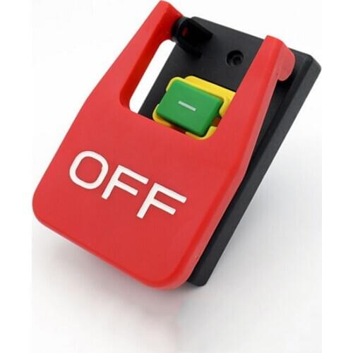 Off-On Red Cover Emergency Stop Push Button Switch 16A Power-Off/Undervoltage Protection Electromagnetic Start Switch