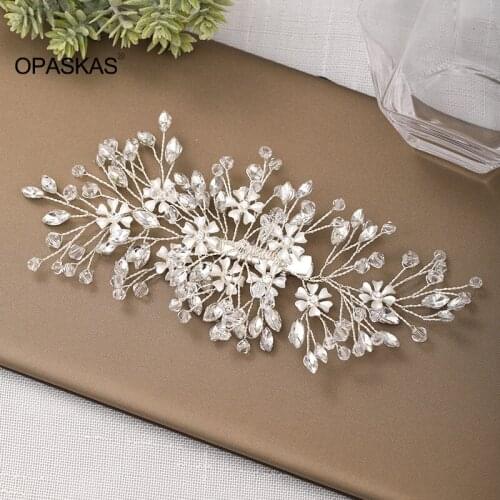 Hairside Clip Bridal Headdress Crystal Alloy Rhinestone Woven Hair Accessories Wedding Accessories PT