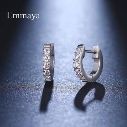Emmaya New Arrival Circular Earring With Cubic Zircon Tiny And Pure Shape For Female Classic Jewelry Fashion Statement