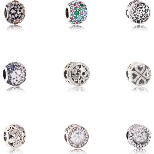 2018 New Bead Charm Authentic 925 Sterling Silver Fit Original Pandora Charms Bracelet Women Jewelry gift JF600073-81