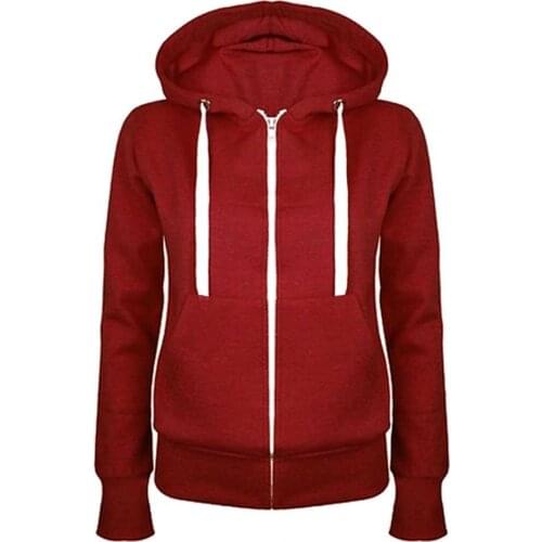 Women Zip Up Sweatshirt Winter Jacket Clothes Solid Color Long Sleeve Hoodies Women Vintage Pockets Pullovers Sweatshirt Tops