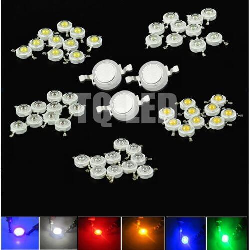 10pcs 1W 3W High Power LED Light-Emitting Diode LEDs Chip SMD Warm White Red Green Blue Yellow For SpotLight Downlight Lamp Bulb