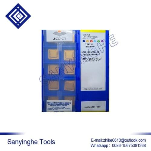 Free shipping high quality sanyinghe 10pcs/lots YBM251 SPKR1203EDR-GM cnc carbide milling insert