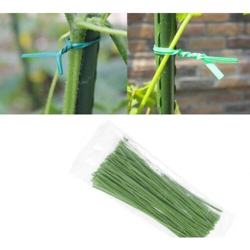 100pcs Green Gardening Vine Climbing Plants Cable Tie Lines Plant Brackets Parts Bonsai Flower Cucumber Grape Rattan Supports