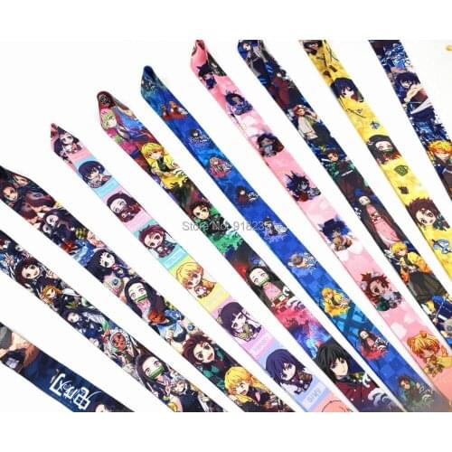 20/Lot Kimetsu no Yaiba Demon Slayer Lanyard Key Card ID Neck Straps Gifts Toys W