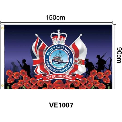 3ft * 5ft Remembrance Day Flag Poppy Military Army Armed Forces Lest We Forget War WW1 WW2 #7