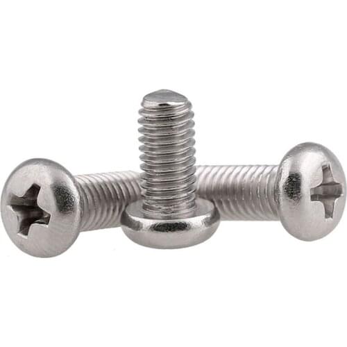304 A2 Stainless steel Cross Phillips Pan Head Screw Round Bolt M1 1.2 1.4 1.6 M2