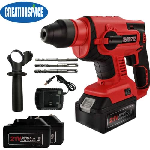 Brushless Hammer 4 in 1 Electric Cordless Impact Power Hammer Drill with 4Ah Lithium Battery