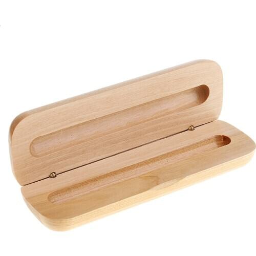 Polished Wooden Fountainer Pen Storage Case Box Holder Christmas Birthday Gift Desktop Accessory