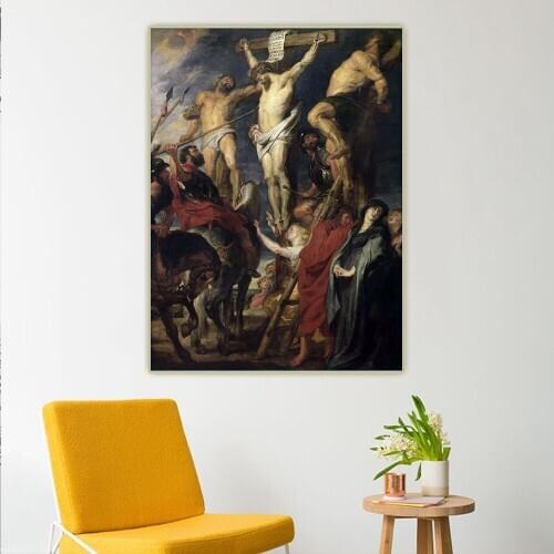 Citon Peter Paul Rubens《Crucifixion》Canvas Art Oil Painting Artwork Poster Decorative Picture Wall Decor Home Decoration