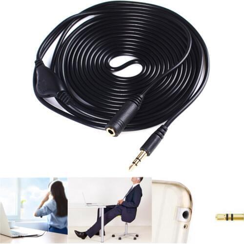 ECos 1M/3M 3.5mm M/F Stereo Headphone Audio Extension Cord Cable With Volume Control Newest #233831