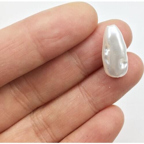 Eruifa 10pcs 16*8mm Popular High Quality Irregularity Plastic Pearl Beads Charms Pendant Jewelry DIY Earring Necklace