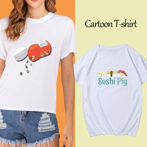 Harajuku Kawaii Cartoon Guinea Pig Print Tshirt Casual Funny T Shirt Fashion Summer Simple Tees Short Sleeve Top Unisex Clothing