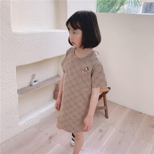 Summer DISNEY Dress Kids Mickey Short-sleeved Dress Clothes Mickey Mouse Dreses For Girl Kids