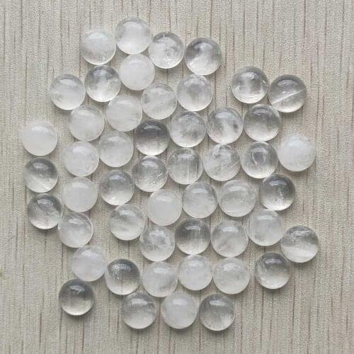 Fashion natural white cyrstal round cab cabochon beads 10mm for jewelry accessories making wholesale 50pcs/lot free shipping