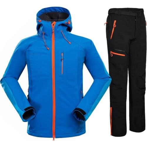 2021 Soft Shell Hiking Jackets Pants Men Windproof Waterproof Outdoor Mens Windbreaker Rain Coat Trekking Camping Trousers