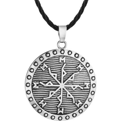 Mens Slavic Pendant Viking Rune EHWAZ Gothic Pendant Necklace Vintage Jewelry Amulet