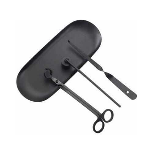 Stainless Steel Candles Repair Tool Set Black Candle Wick Trimmer, Candle Wick Dipper, Candle Snuffer