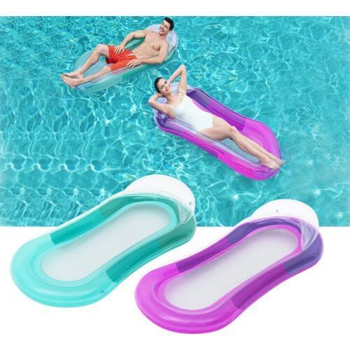 160*84cm PVC Swimming Inflatable Water Hammock Pool Lounge Water Floating Bed Chair for Swimming Pool