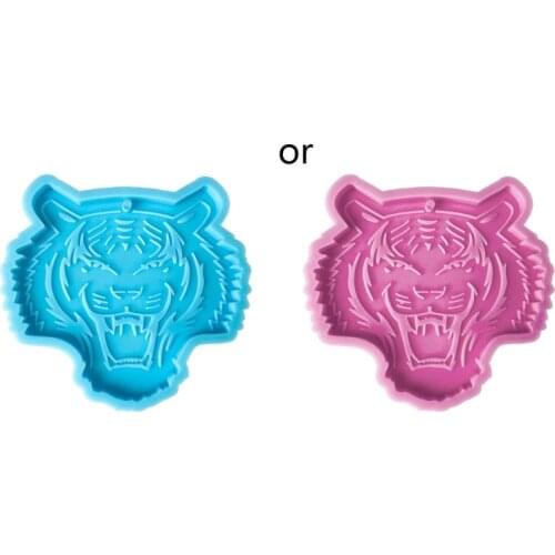 2021 New Tiger Keychain Epoxy Resin Mold Necklace Pendant Silicone Mould DIY Crafts Jewelry Casting Tools