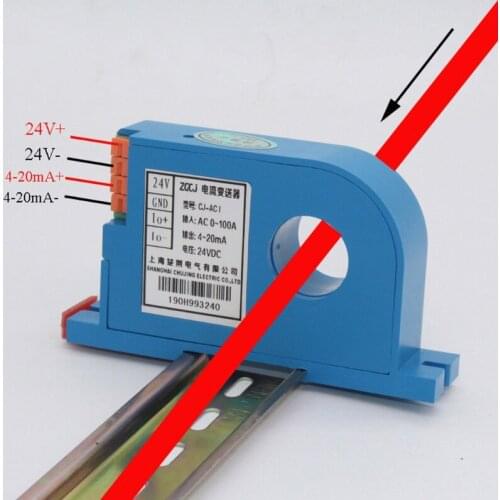 20A/30A/50A/100A/200A Single-phase AC Current Transmitter Monophase Electric Current Transducer Transmitter