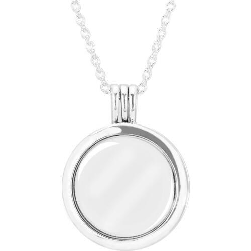 Authentic 925 Sterling Silver Large Floating Locket Pendant Necklace for Women Fine Jewelry 75cm Chain Adjustable