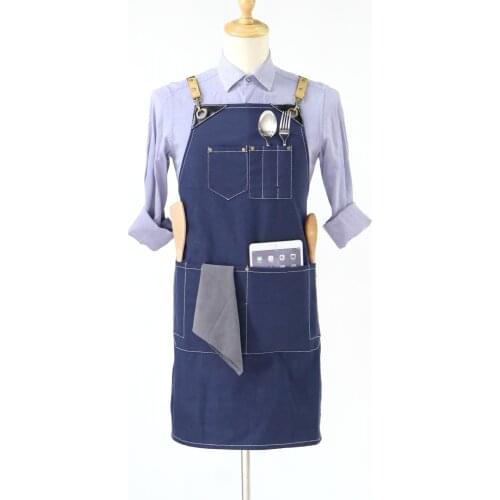 Superior 16oz Washed Canvas Apron 100% Cotton Exquisite Work Apron for Male Female Barista Apron