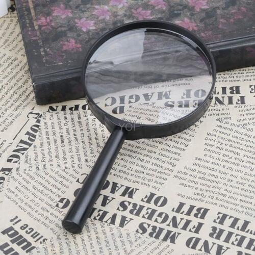 90mm Handheld Magnifier 5X Reading Map Newspaper Magnifying Glass Jewelry Loupe