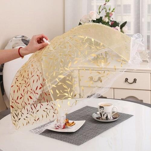 Foldable Umbrella Covers Food Cover Home Supplies Household Items Kitchen Accessories Round Large Kitchen Organizer Food Storage