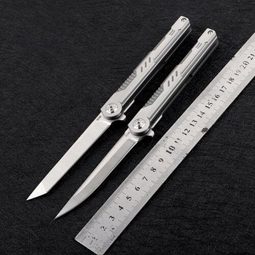 NINE THORN– M390 Folding Pocket Knife, Titanium Handle, for Outdoor Camping, Hunting, Fishing, Survival, Tactical, EDC Tools