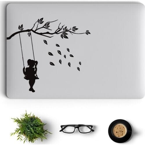 Swing Girl Gone with Wind Vinyl Decal for Macbook Pro 16" Air Retina 11 12 13 15 Mac Surface Book Skin 14" Dell Laptop Sticker