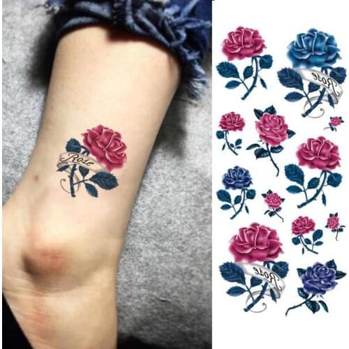 3D Tattoo Sticker Waterproof Tattoo Sticker Small Bug rose Butterfly Flower Tattoo Tattoo Sticker butterfly butterfly stickers