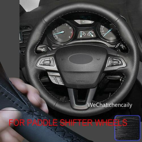 Protect Steering Wheel Cover For Ford Focus C-MAX Escape 15-18 Super Soft Non-slip Durable Car Interior