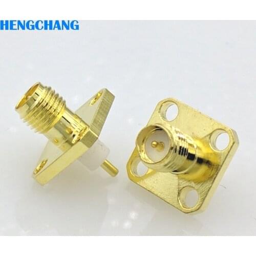 10pcs SMA Male connector RF SMA male Chassis Panel Mount 4-hole RF Connectors 12.7x12.7mm